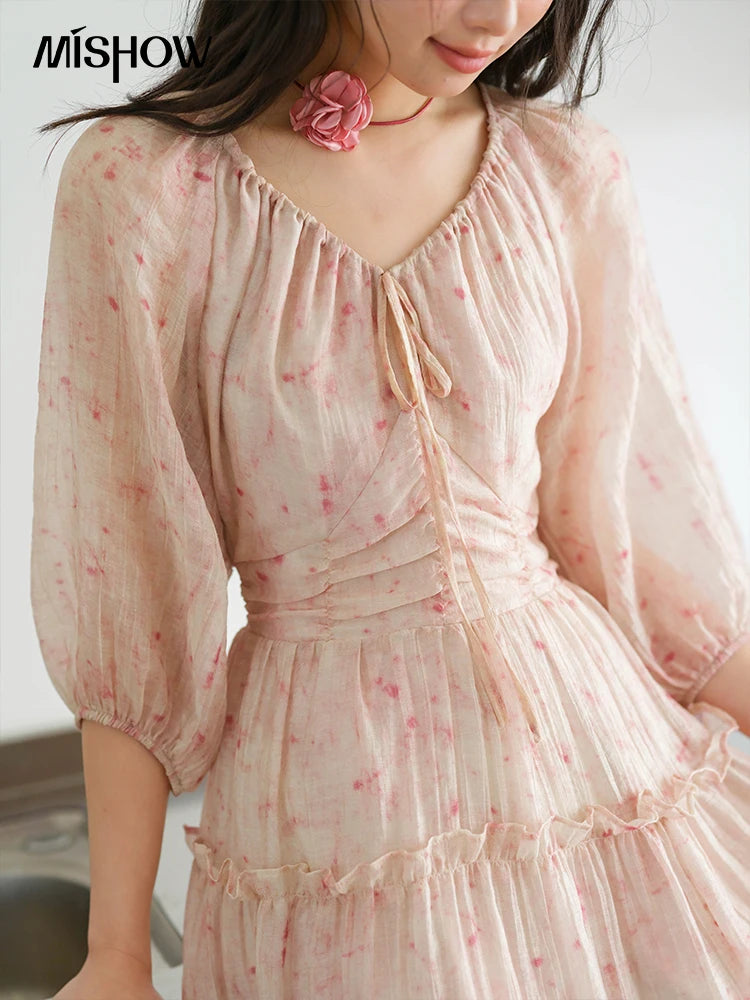 Mishow Korean Floral Convertible Off Shoulder Dress MXE41L2479