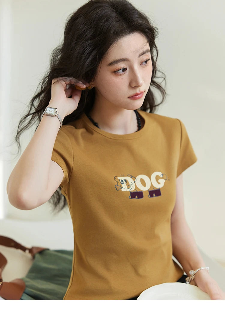 Mishow Cartoon Print Round Neck Tee MXE13T0495