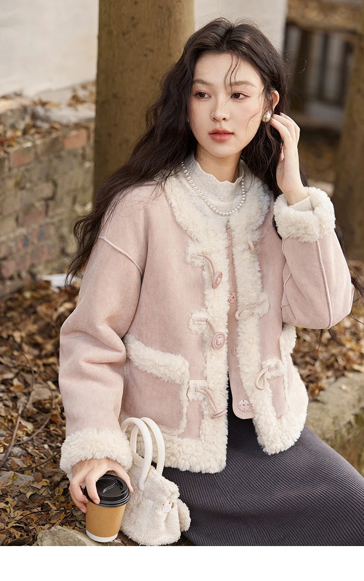 MISHOW Double Face Fur Coat Suede Splicing Fleece Warm MXD55W0646