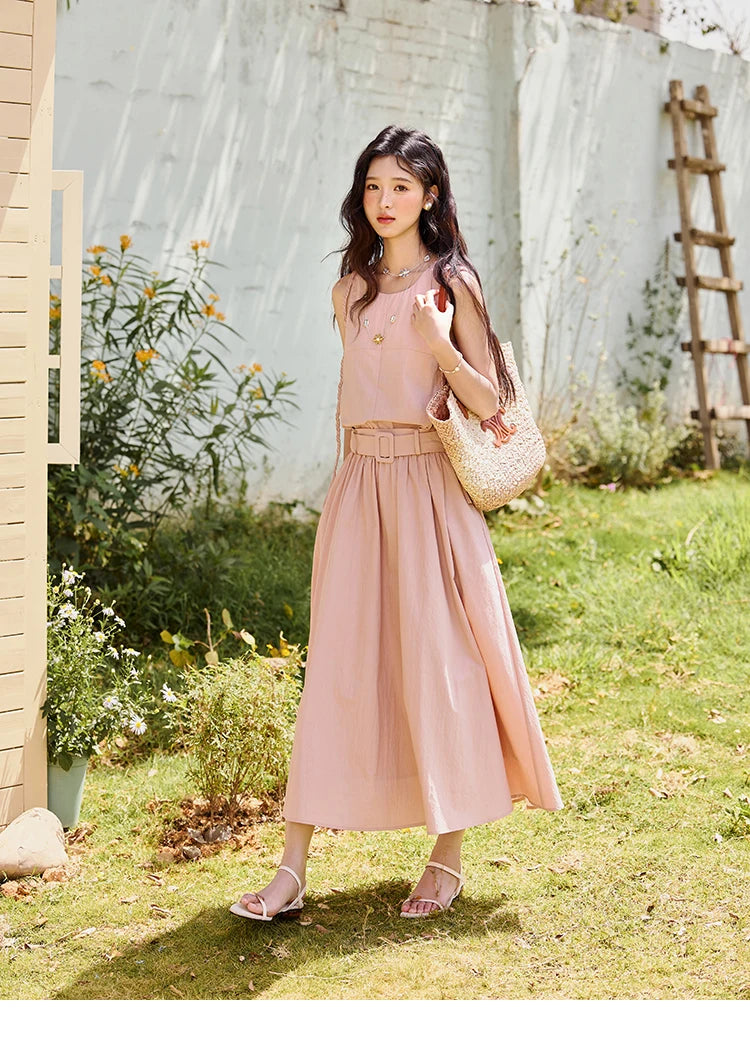 Mishow Hand Woven Fried Dough Twists Waist Belt Dress MXE34L2223