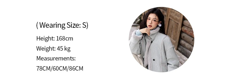 Mishow Suede Plush Fur Collar Jacket with Bag MXD57W0737