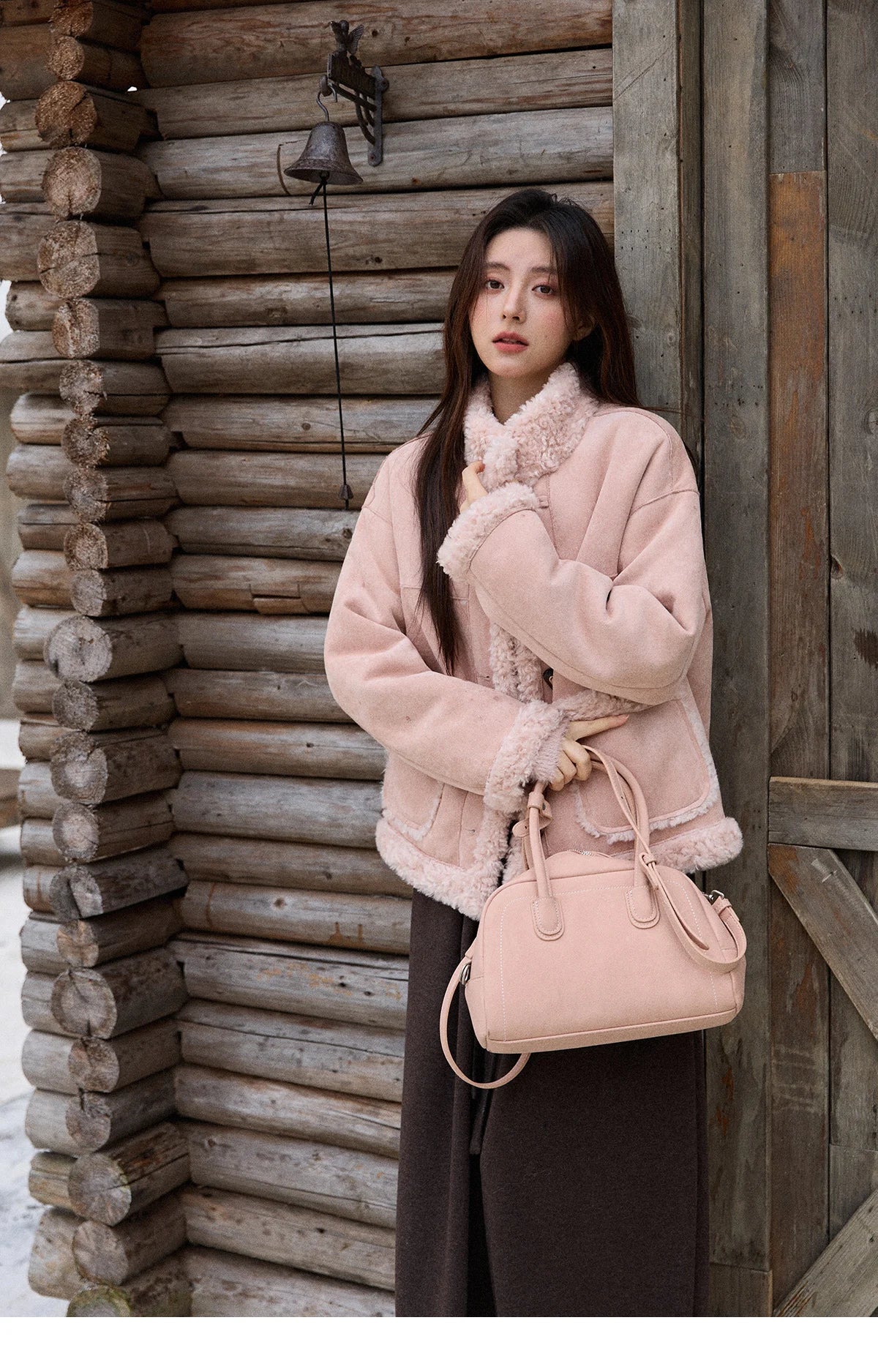 MISHOW Suede Composite Fur Jacket Stand-Up Collar Windproof MXE87W0941