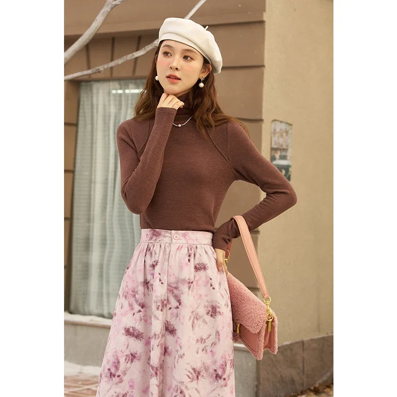 Mishow Mock Neck Bottoming Shirt MXC58Z0290
