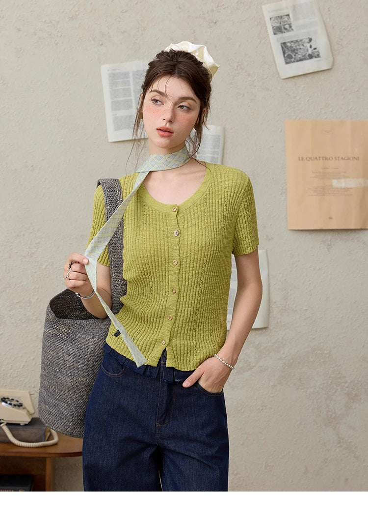 Mishow Solid Knit Round Neck Office Tee MXE31Z1229