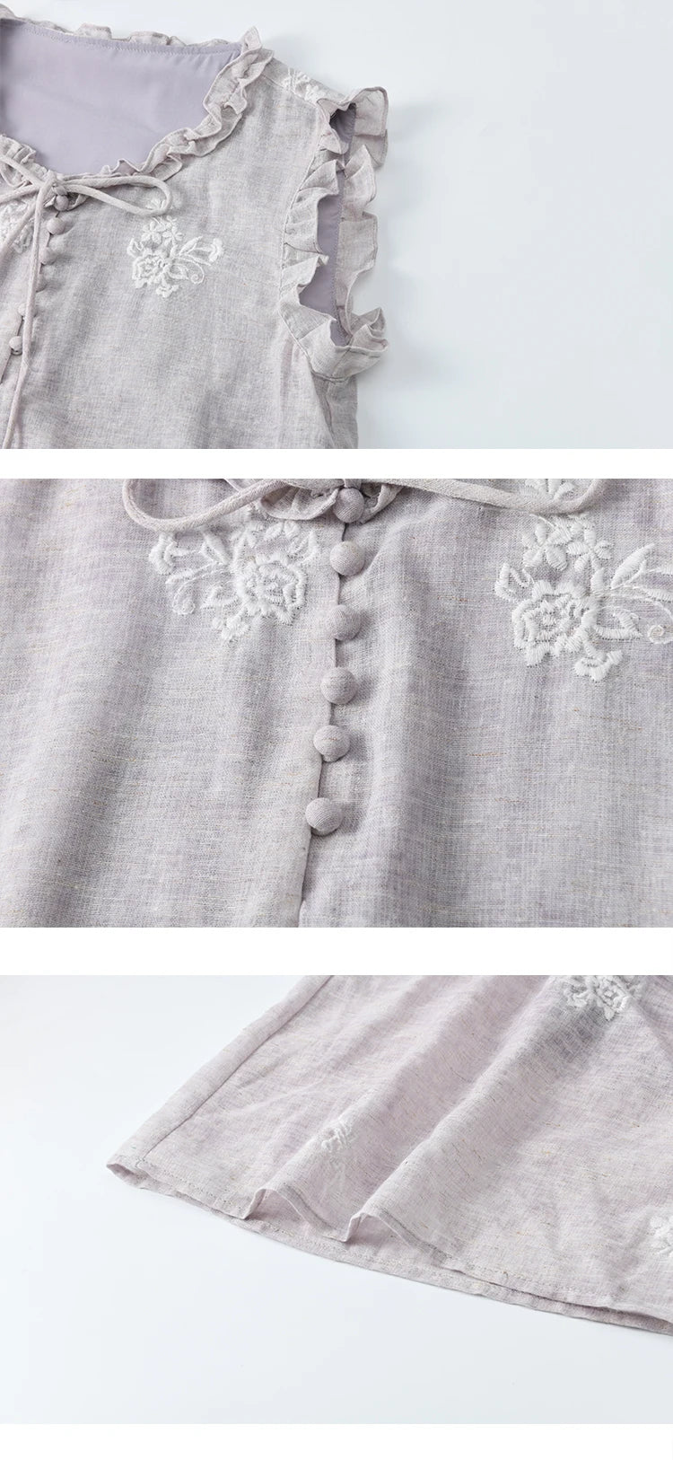 Mishow Round Neck Ruffled Sleeveless Embroidered Dress MXE33L2231