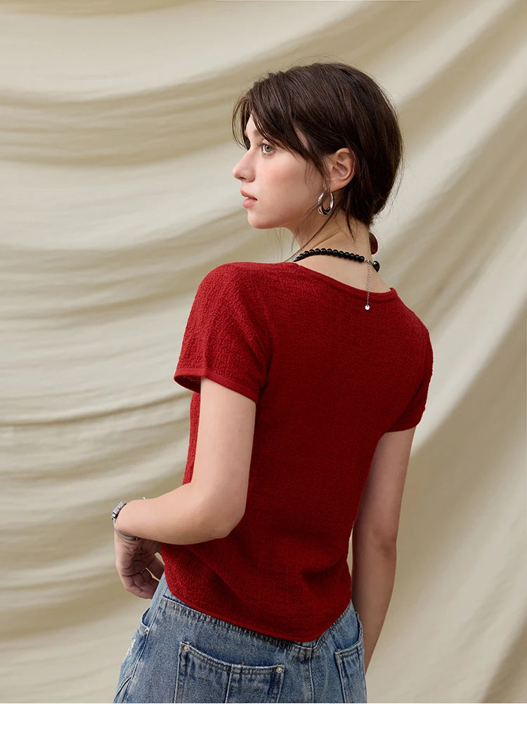 Mishow Solid Slim Knit Office Tee MXE34Z1257
