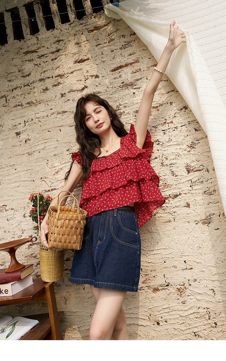Mishow High Waisted Denim Skirt MXD23B0366