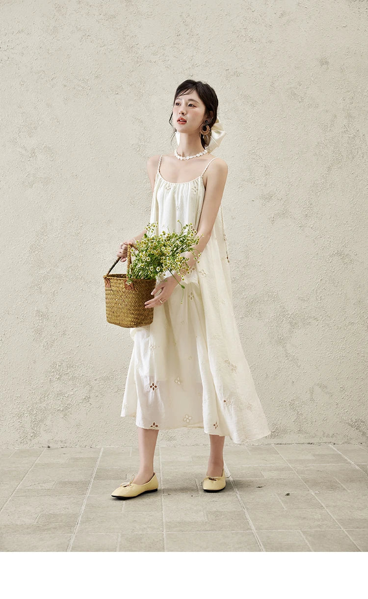 Mishow Sleeveless Hollow Embroidery Camisole Dress MXE15L2142