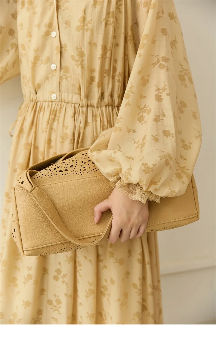 MISHOW Yellow Print Lace Lantern Sleeve Dress MXE47L2527