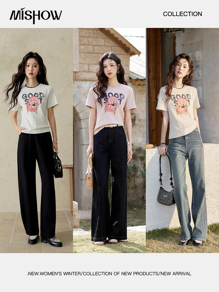 MISHOW Printed Round Neck Soft Cotton Tee MXE13T0461