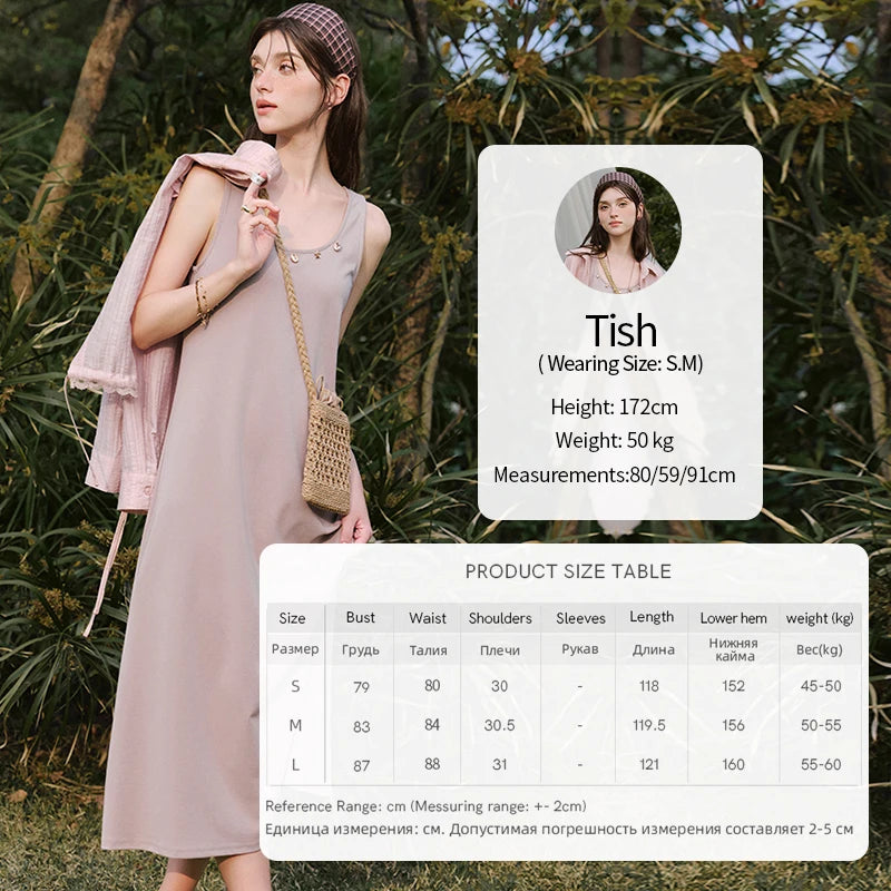 Mishow Solid Sleeveless Round Neck Long Dress MXE33L2205