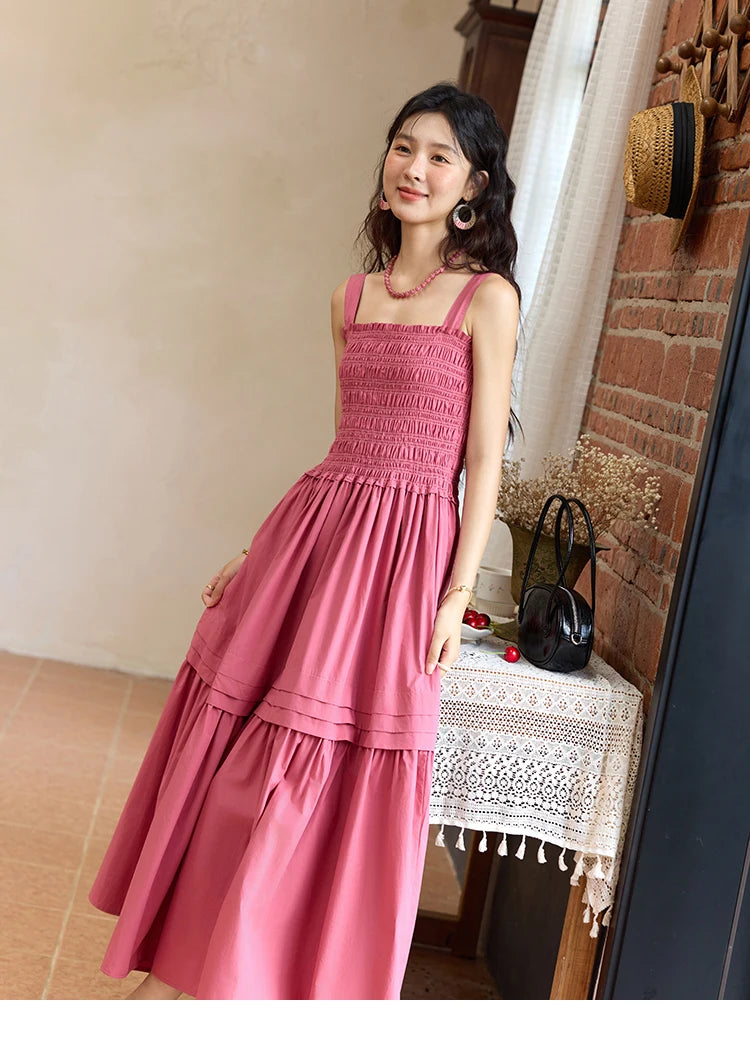 Mishow Square Collar Pocket High Waist Dress MXE36L2319