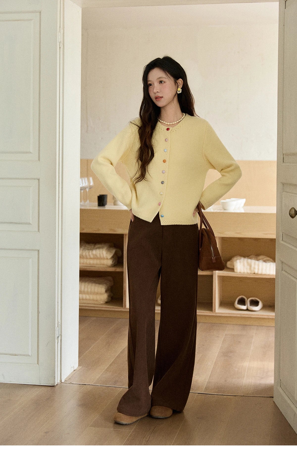 Mishow Rainbow Button Hollow Out Cardigan MXE90Z2796