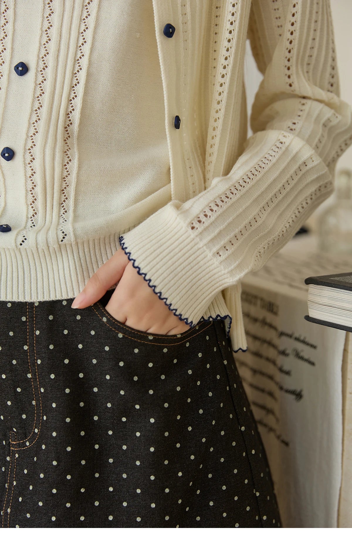 Mishow Apricot Knit Cardigan & Camisole Wool Set MXE43T0726