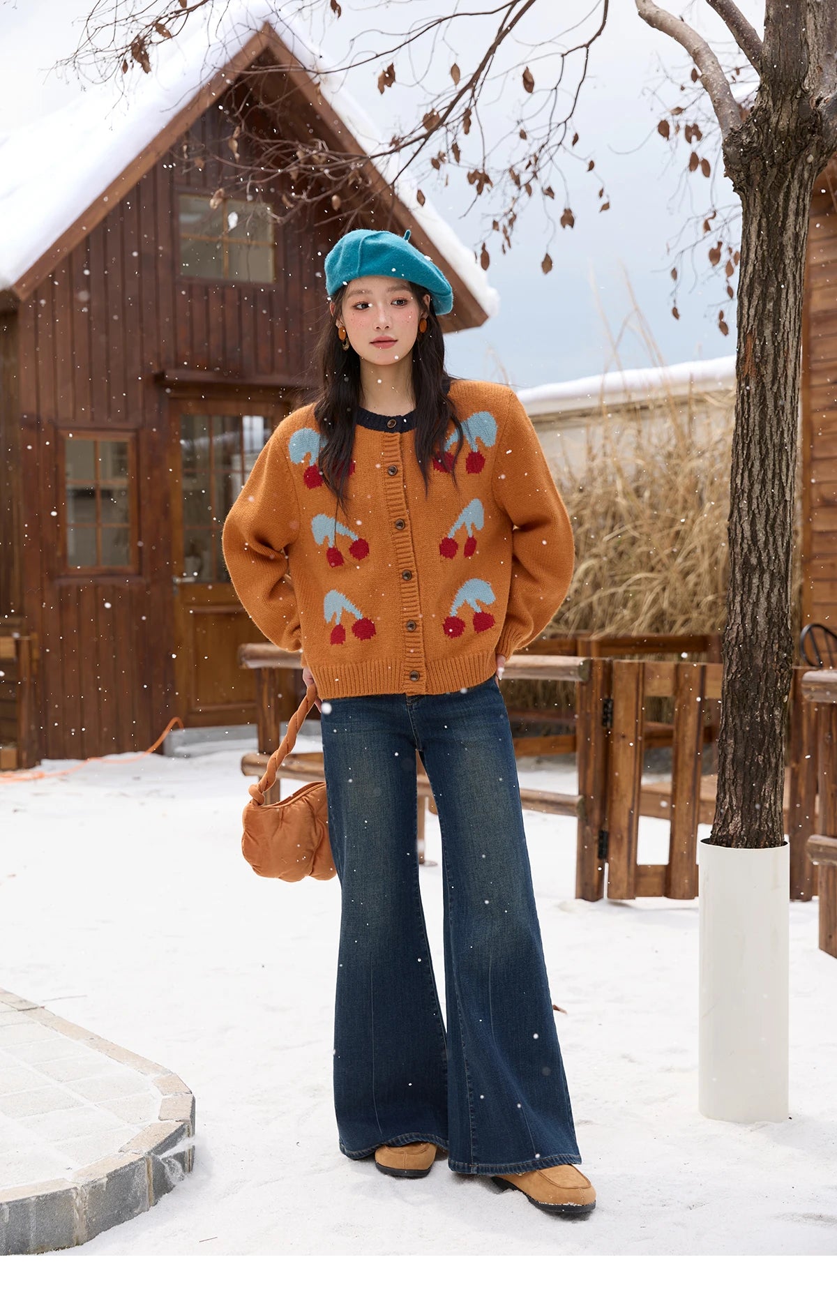 Mishow Cherry Jacquard Retro Sweet Cardigan MXE88Z2689