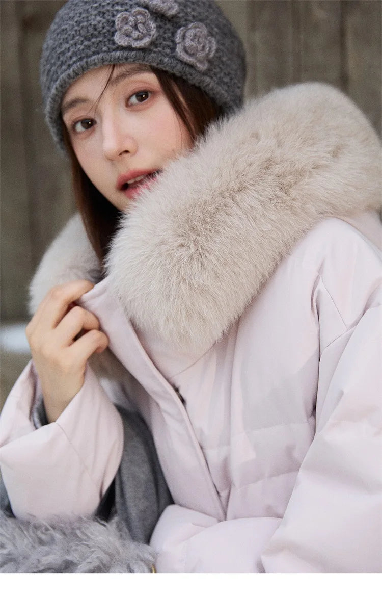 Mishow Short Detachable Fur Collar Down Jacket MXE87Y0084