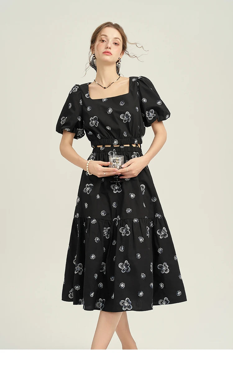 Mishow High Waist Floral Print A-Line Skirt MPD21B0398