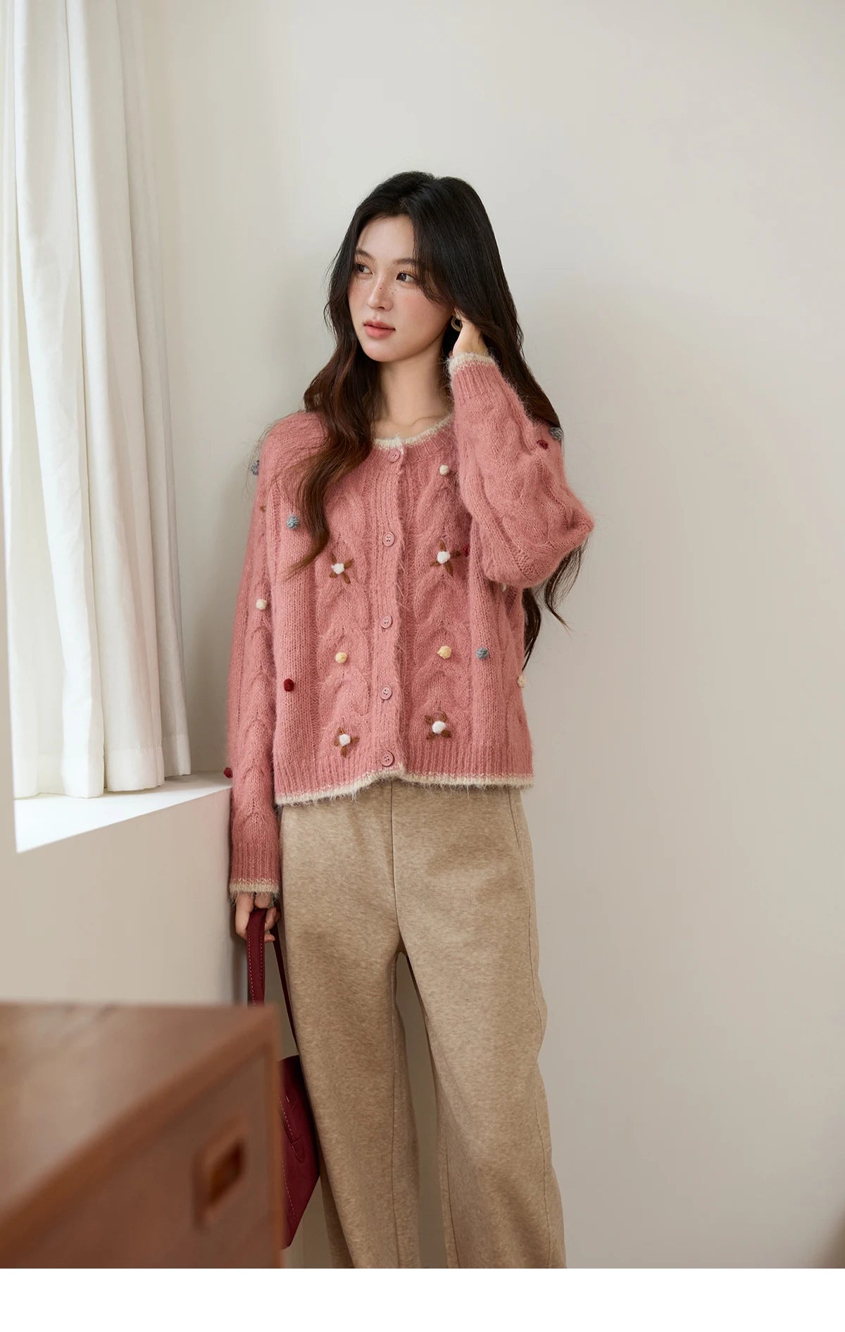 Mishow Hand-Crocheted Wool Blend Cardigan MXE48Z2575