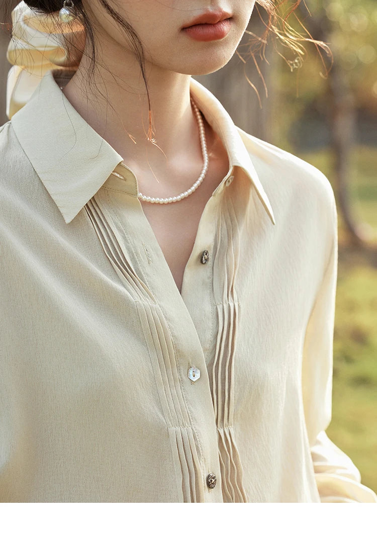 MISHOW Wave Striped Single Breasted Shirt Shell Buttons MXE16C0422