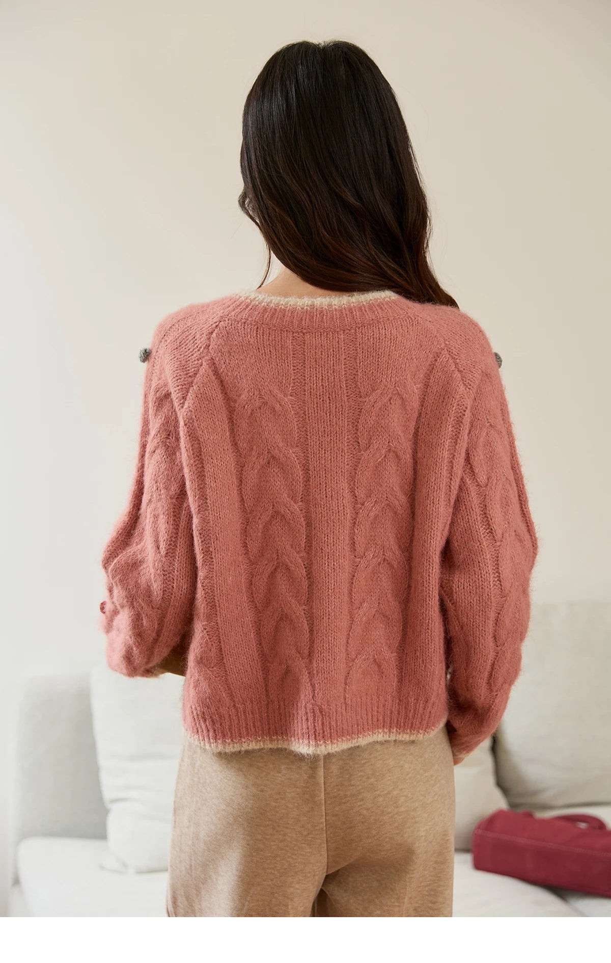 Mishow Hand-Crocheted Wool Blend Cardigan MXE48Z2575