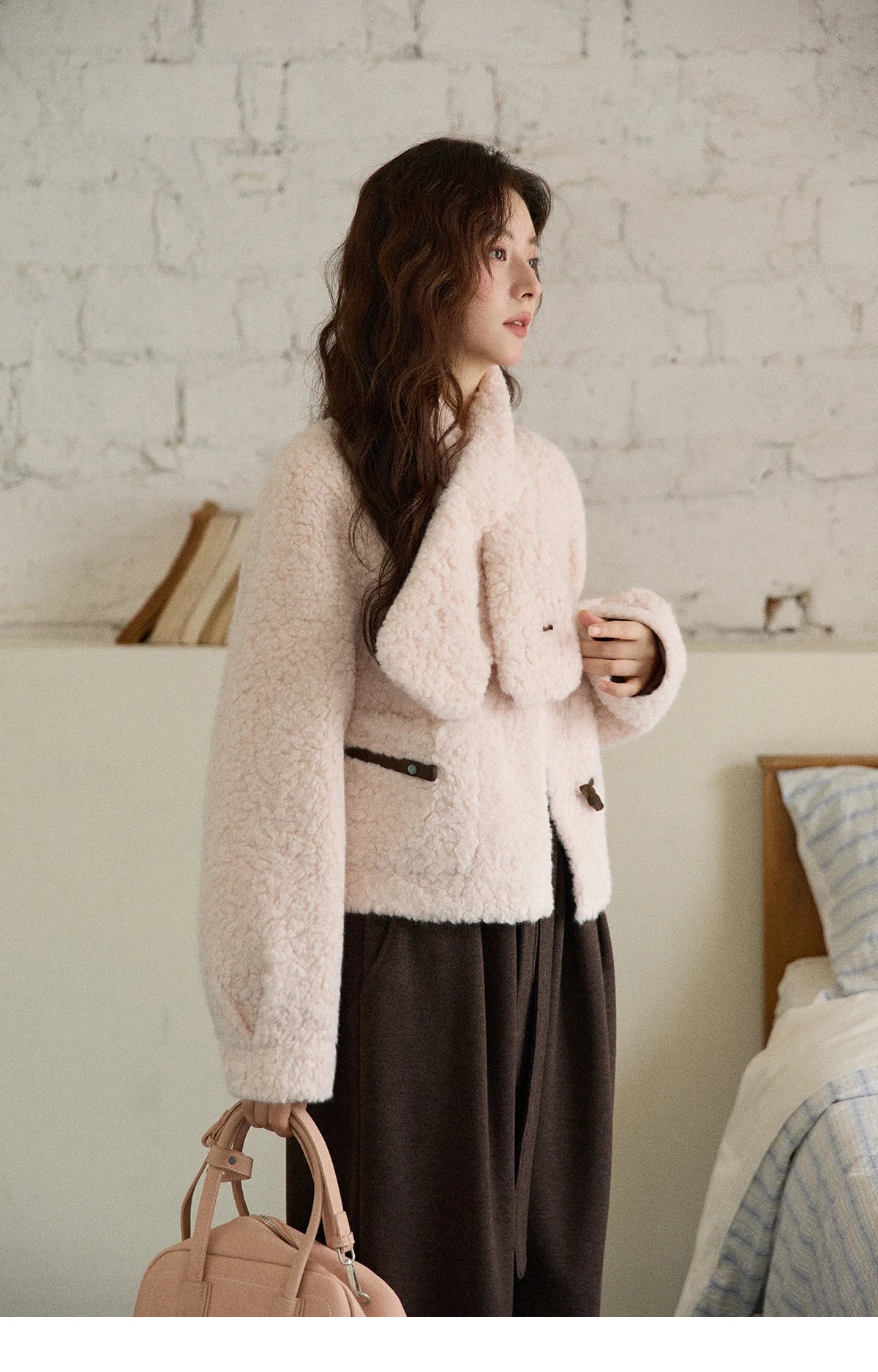 MISHOW French Style Round Neck Jacket Toggle Button Loose MXE87W0988