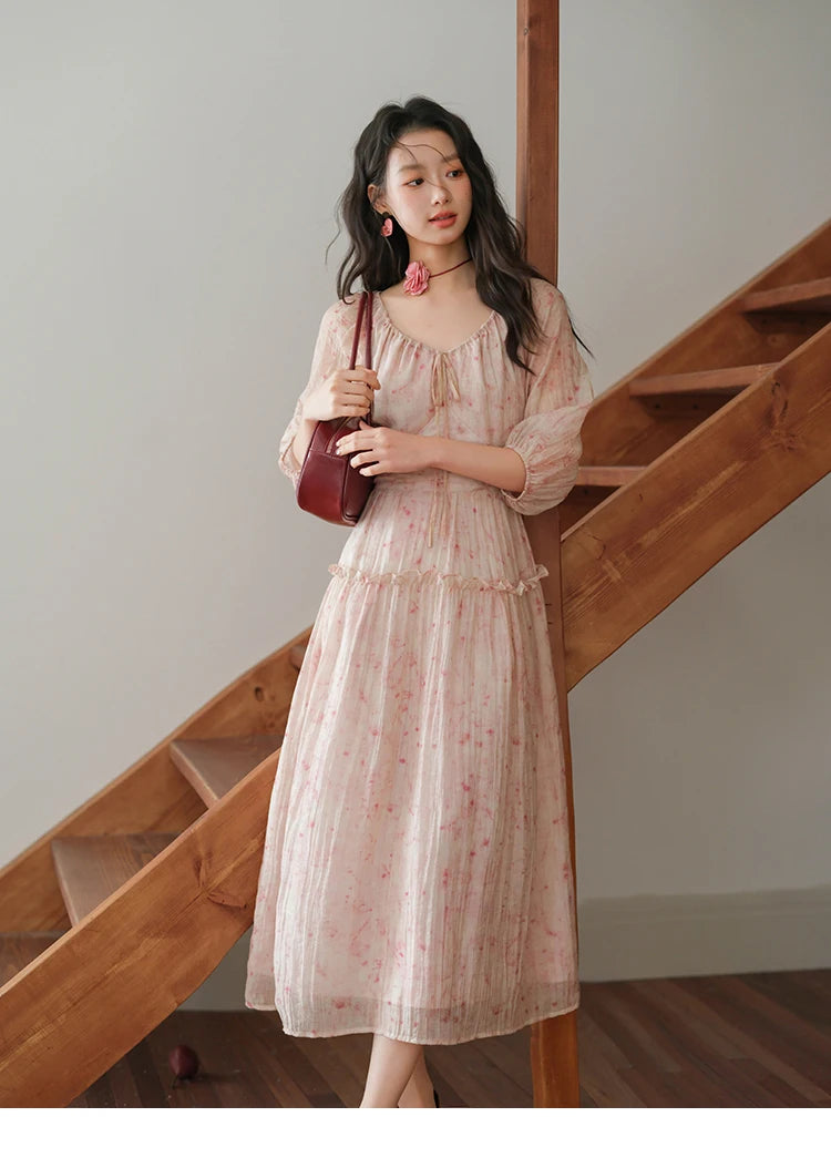 Mishow Korean Floral Convertible Off Shoulder Dress MXE41L2479