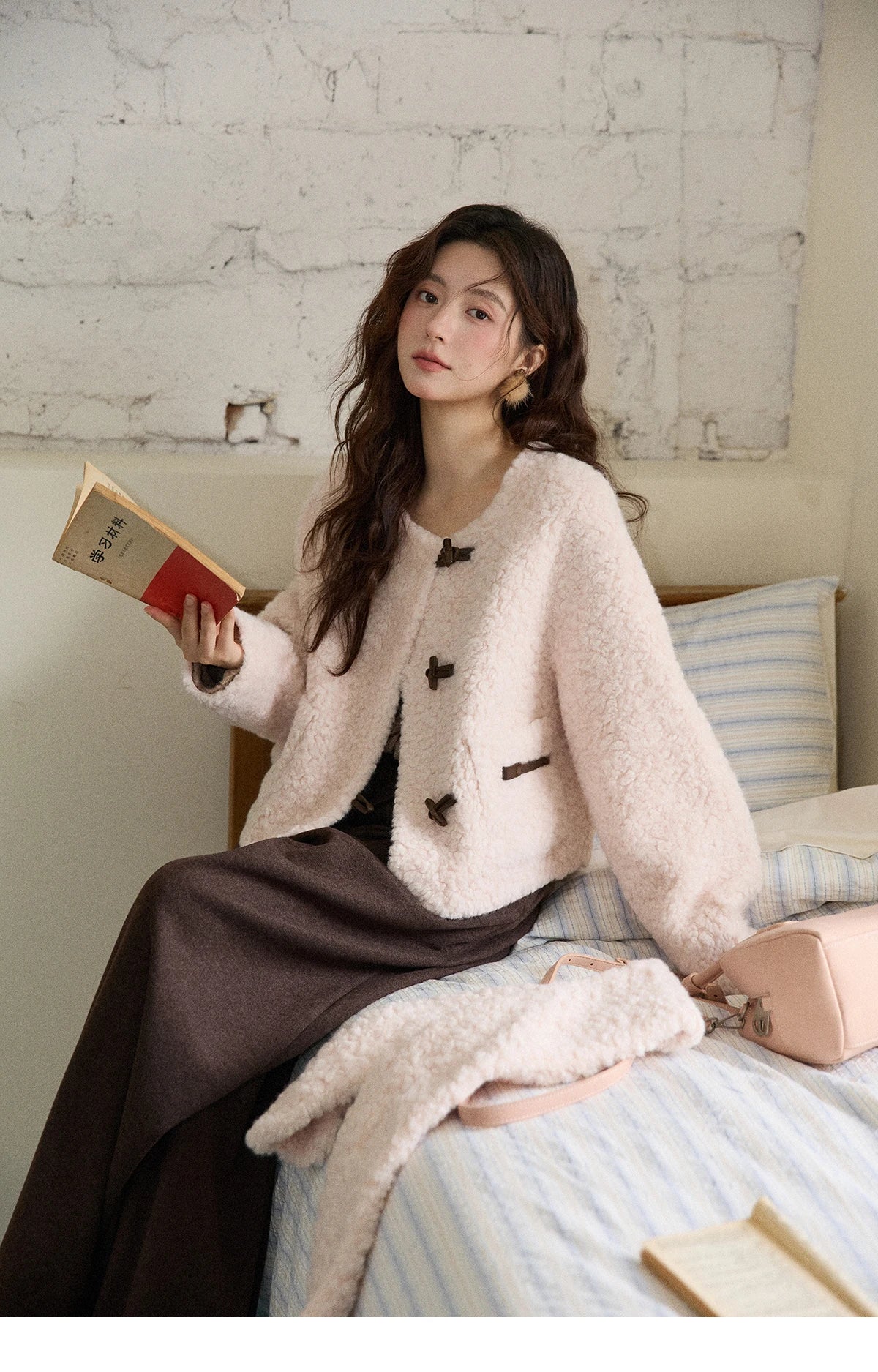 MISHOW French Style Round Neck Jacket Toggle Button Loose MXE87W0988