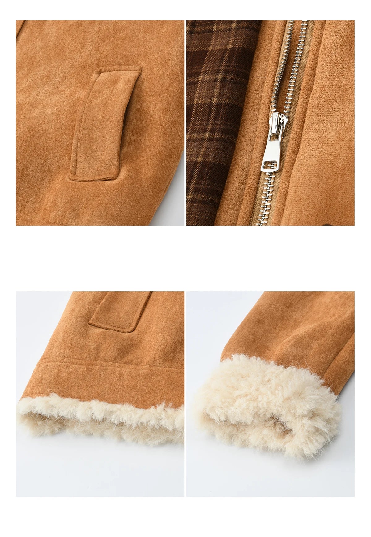 Mishow Fur One-Piece Lamb Wool Bull Horn Buckle Coat MXE91W1002