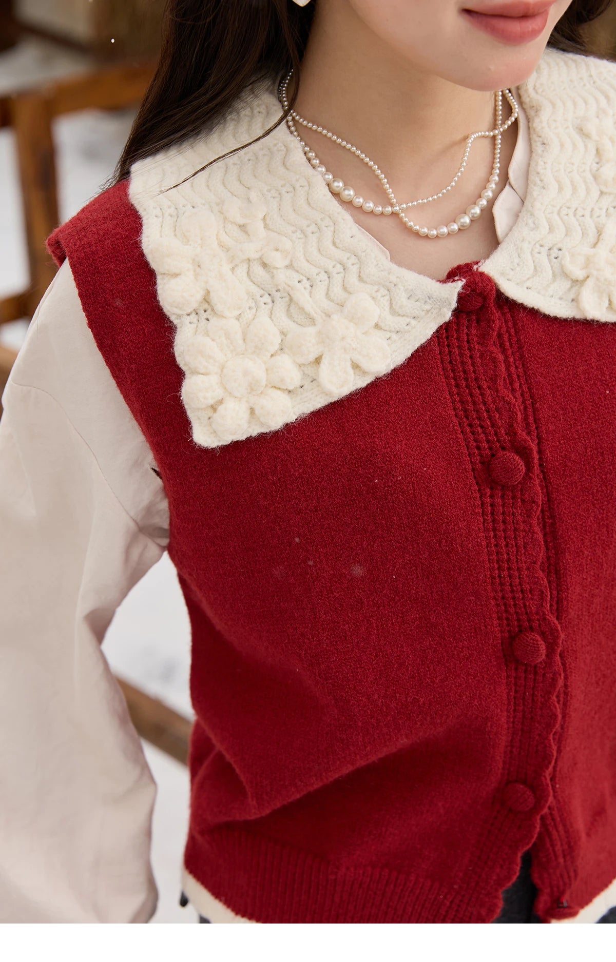 Mishow Black Peter Pan Collar Knitted Vest MXE45Z2484
