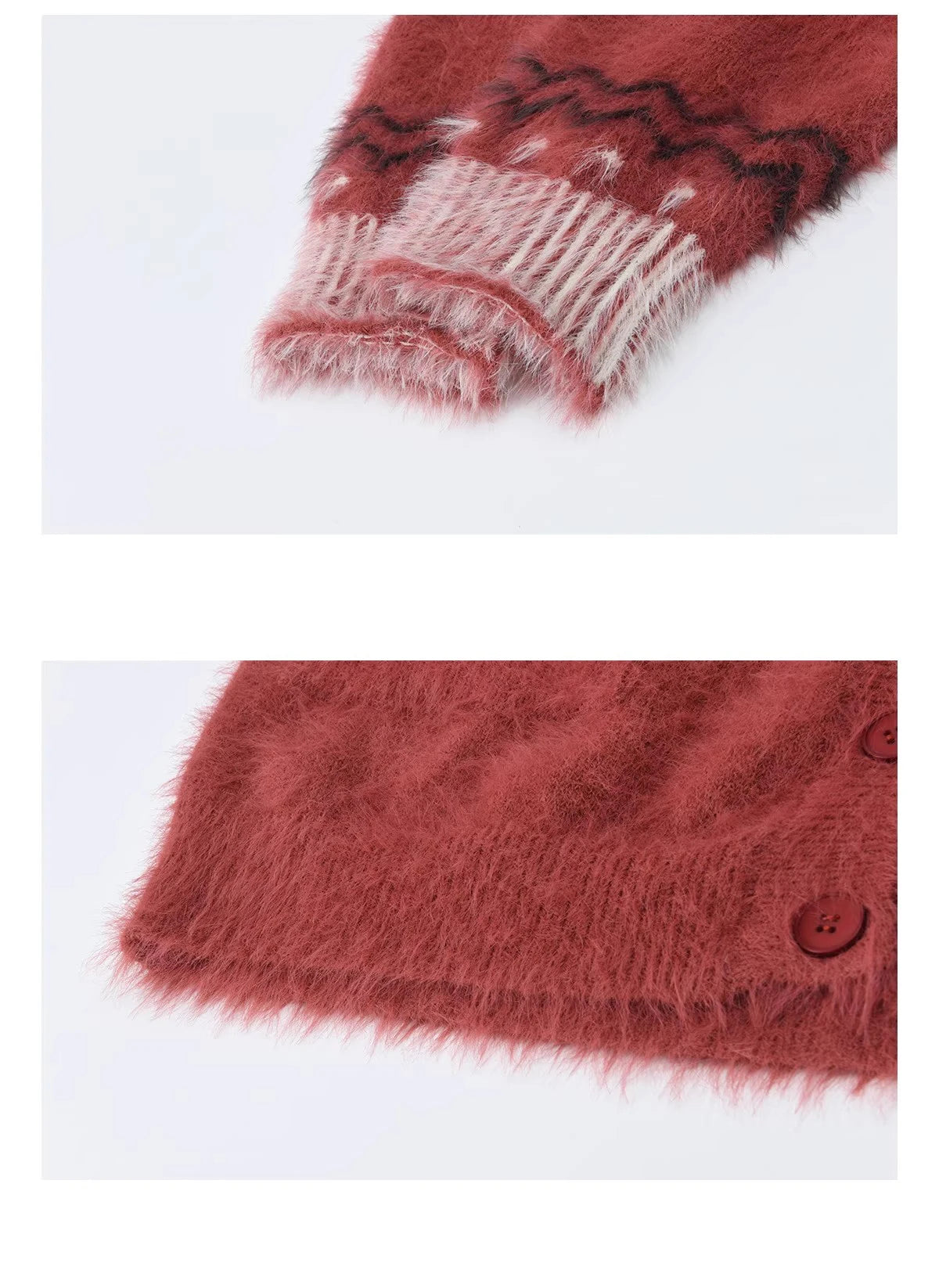 Mishow Red Imitation Mink Fur Snowflake Cardigan MXE91Z2801