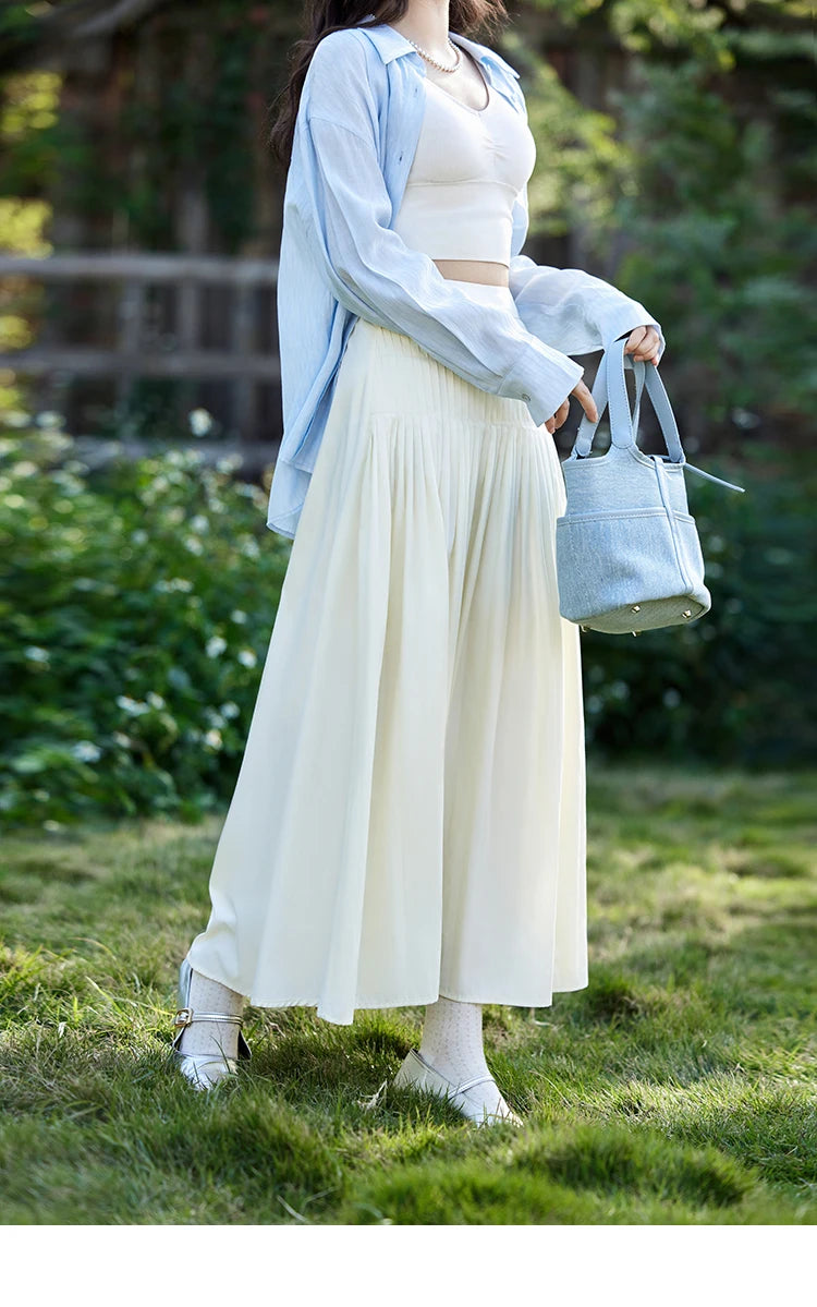 MISHOW Solid A-Line Slim Long Skirt High Waist Zipper MXE12B0663