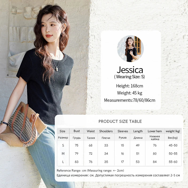 Mishow Back Hollow Pearl Button Knit Tee MXE13Z1072