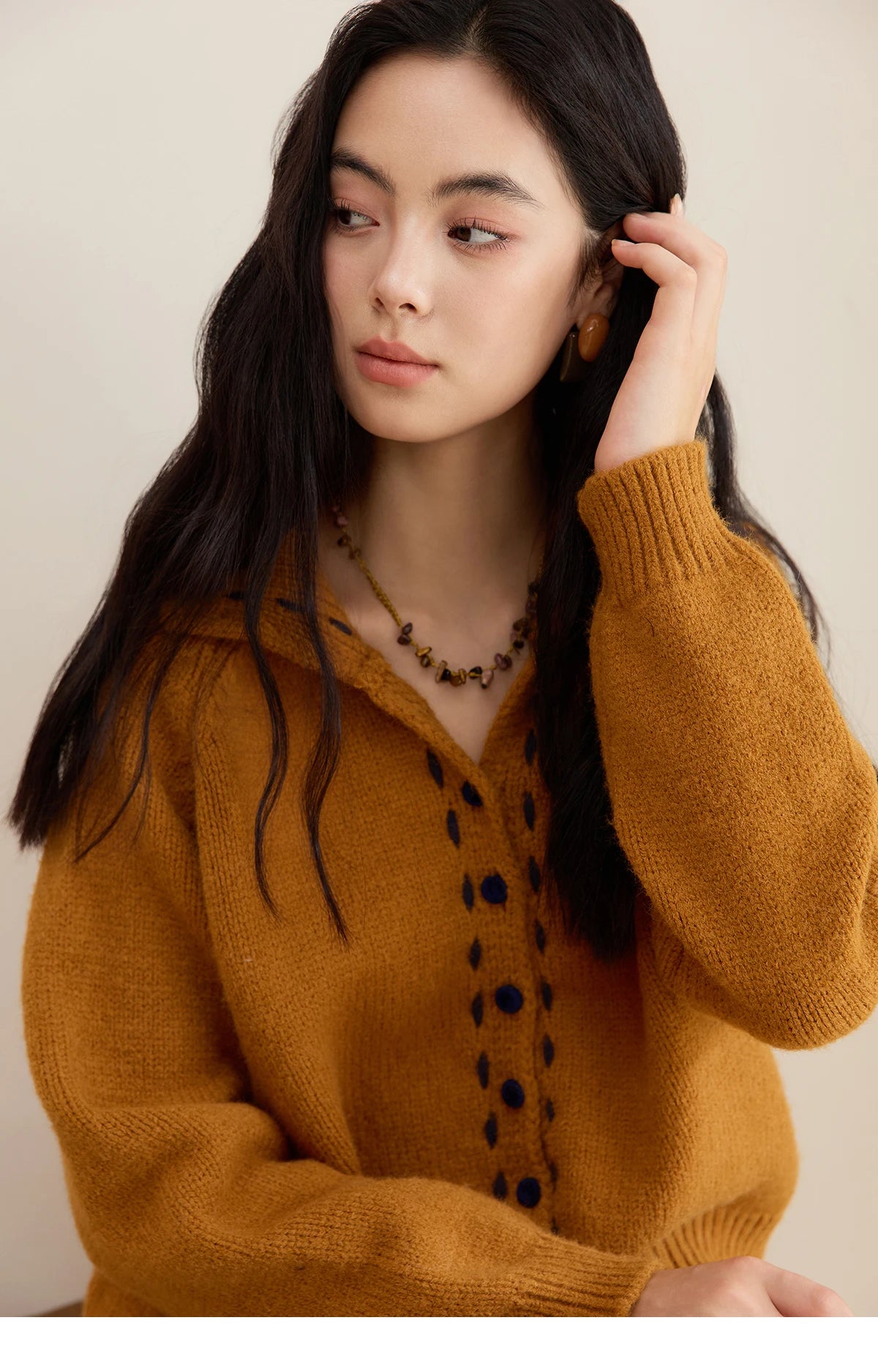 Mishow Retro Turtleneck Single-Breasted Cardigan MXE48Z2617