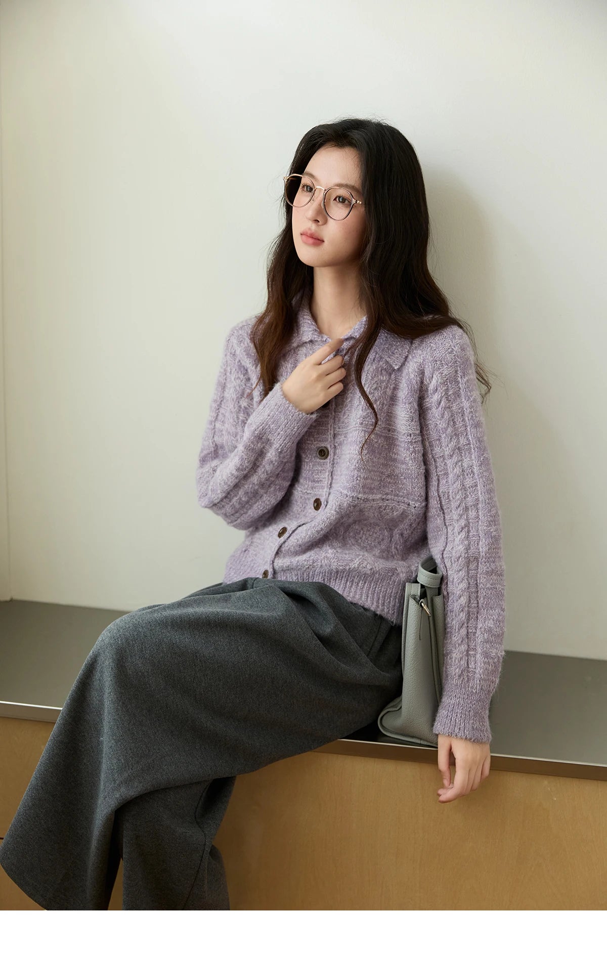 Mishow Simple Turn-Down Collar Knit Cardigan MXE48Z2611