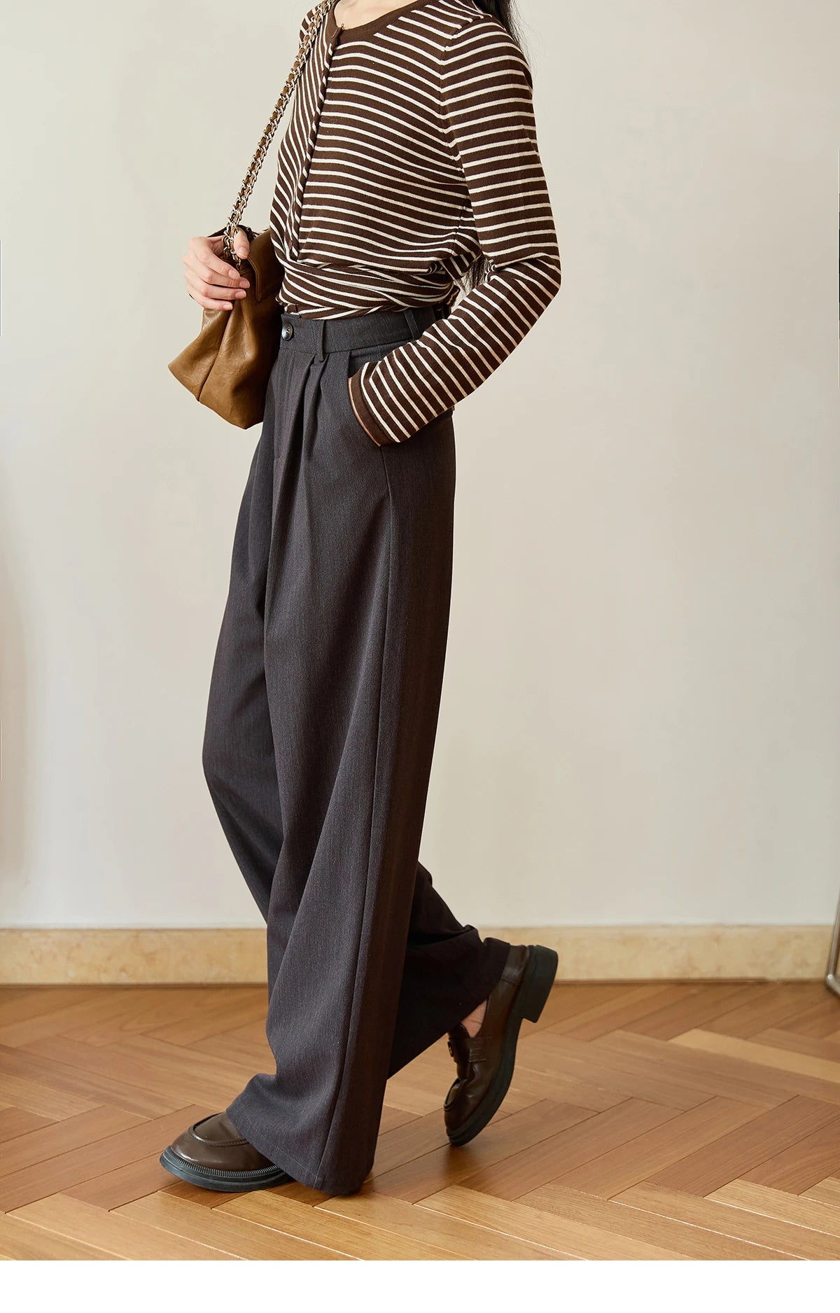MISHOW Solid Wide-Leg Pants High-Waisted Loose Pockets MXE46K1090