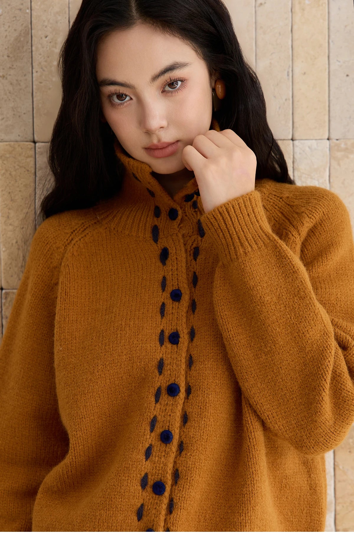 Mishow Retro Turtleneck Single-Breasted Cardigan MXE48Z2617