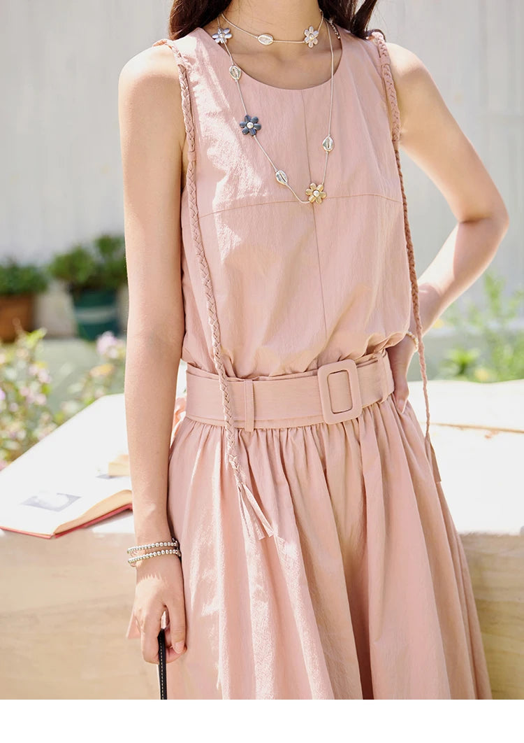 Mishow Hand Woven Fried Dough Twists Waist Belt Dress MXE34L2223
