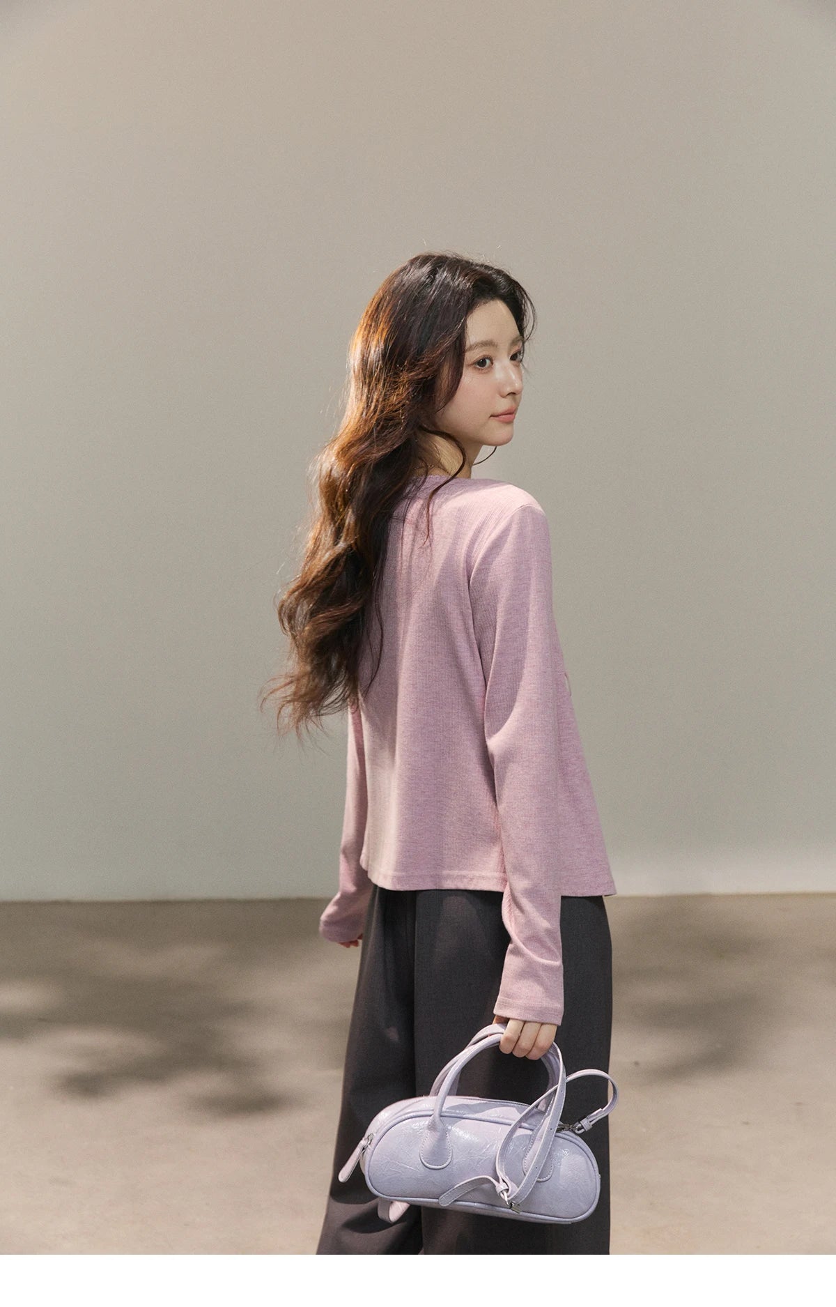 Mishow Purple Lace-Up Cardigan & Camisole Set MXF13Z2998