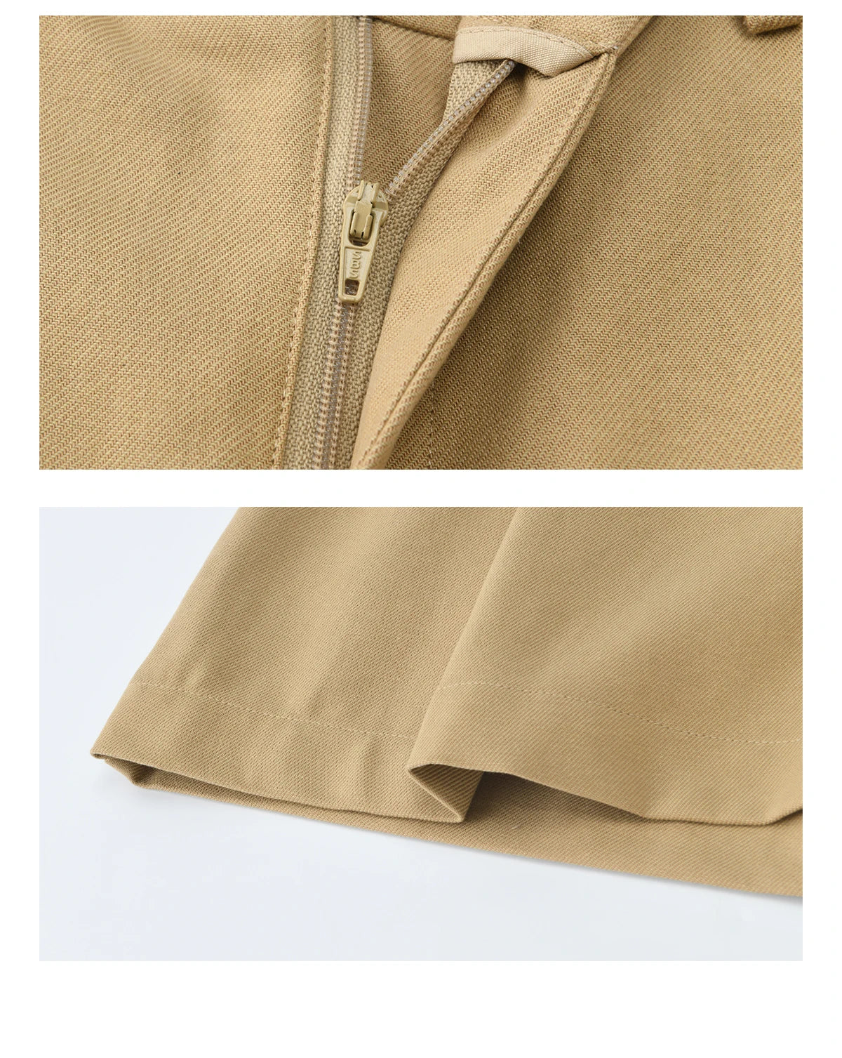 Mishow Khaki Cropped Jacket & Polka Dot Vest & Wide Leg Pants Three-Piece Set MXF13T1478
