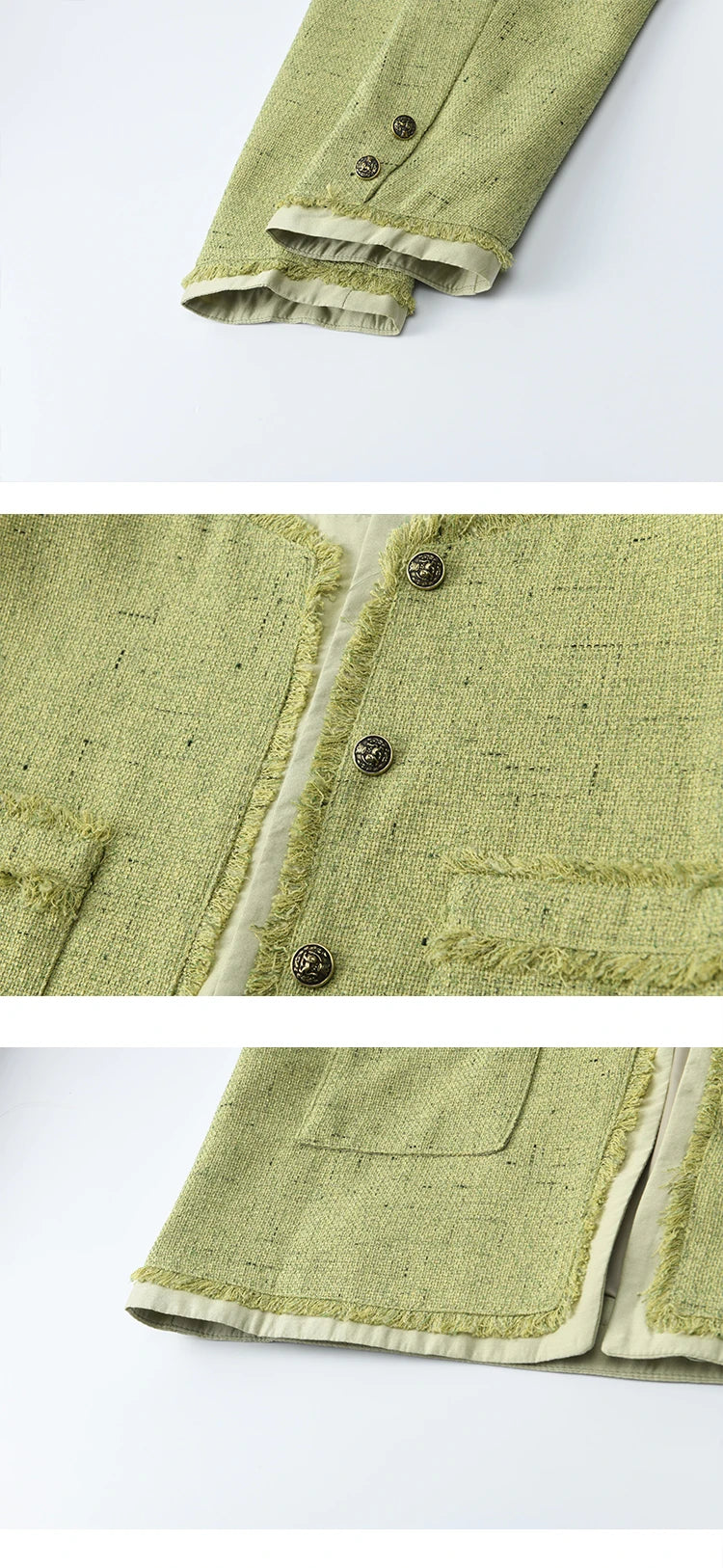MISHOW Green Fragrant Short Coat Metal Buttons Symmetric Pocket MXE41W0796