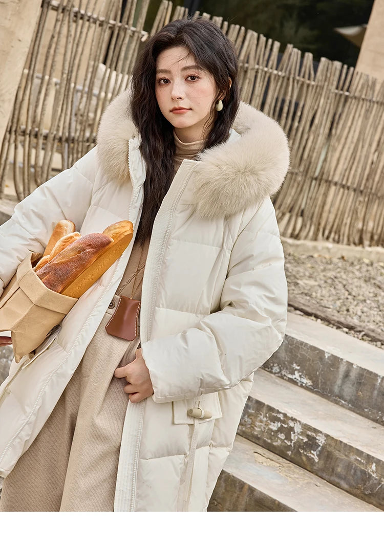Mishow Hooded Thickened 90% Down Long Jacket MXD36Y0051