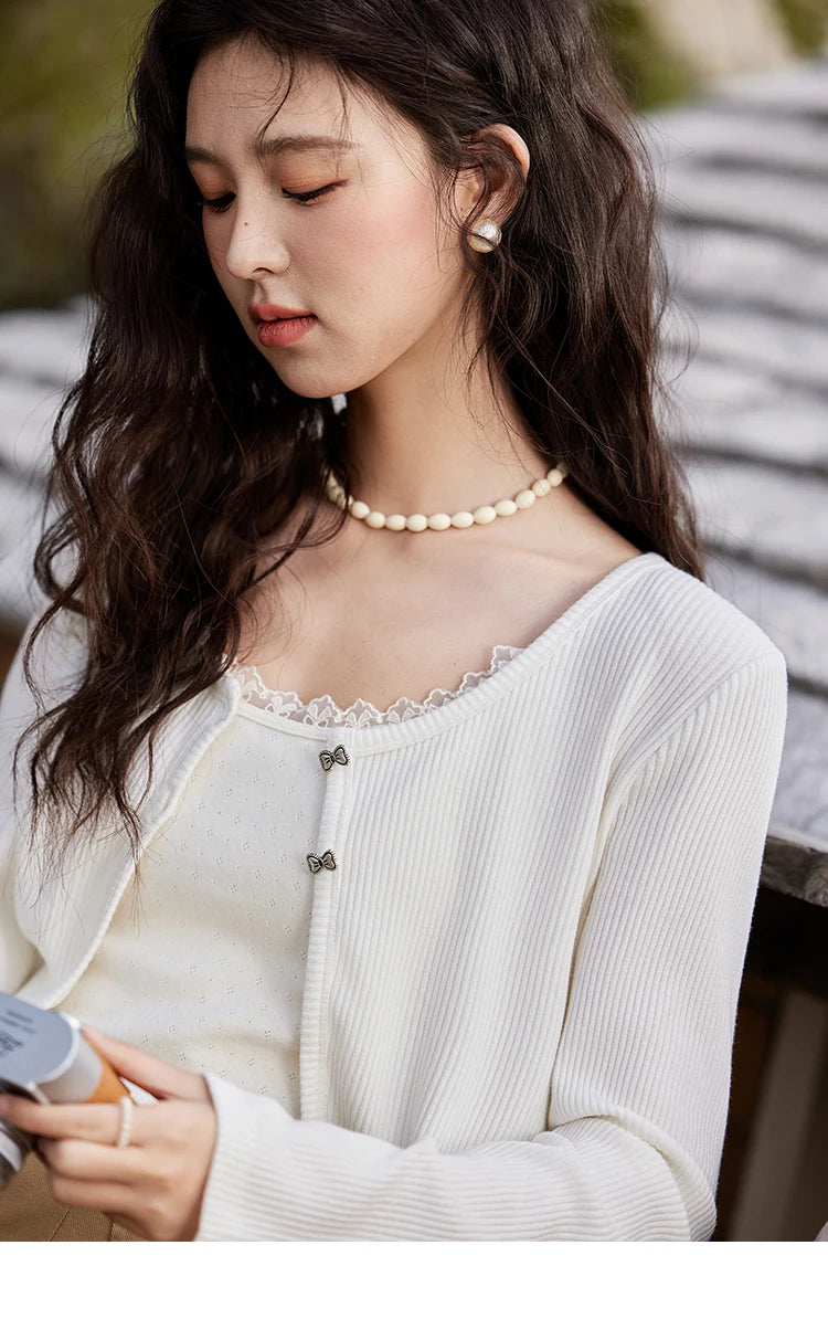Mishow Butterfly Button Slim Fit Cardigan MXE11Z1104