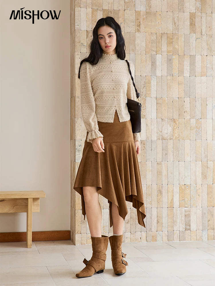 Mishow Elegant Half-High Collar Lace Shirt MXE48X2501