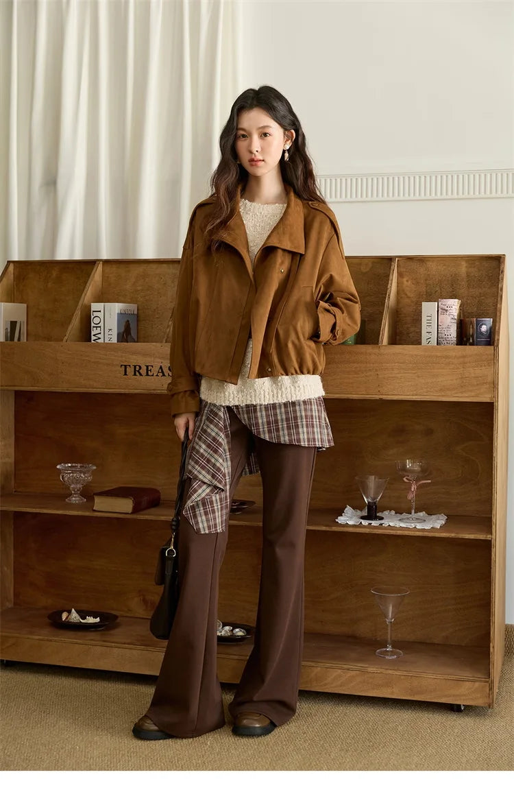 Mishow Belt Waist Drop Shoulder Wool Pullover MXE46Z2582