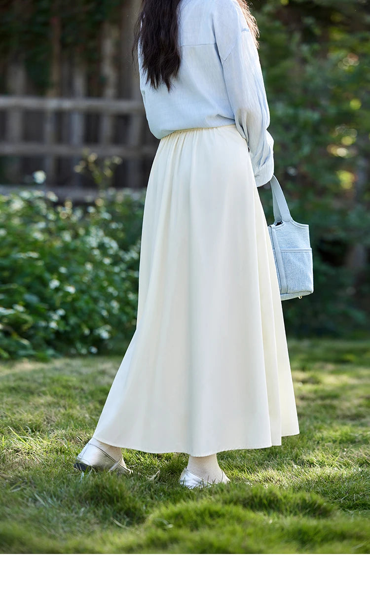 MISHOW Solid A-Line Slim Long Skirt High Waist Zipper MXE12B0663