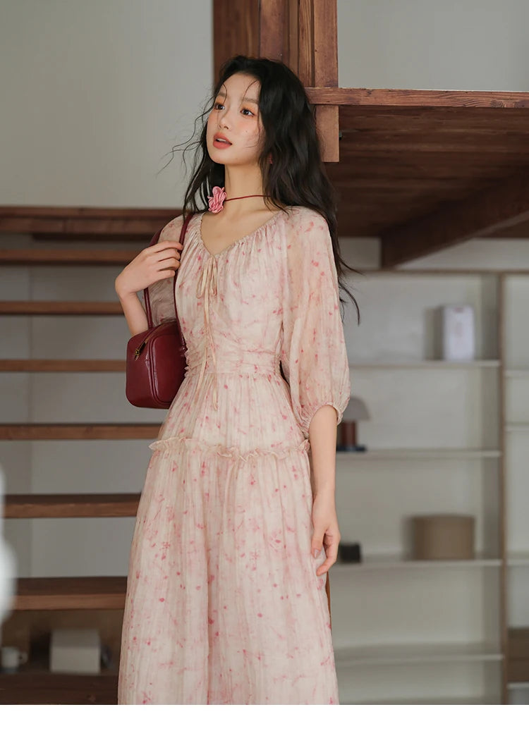 Mishow Korean Floral Convertible Off Shoulder Dress MXE41L2479