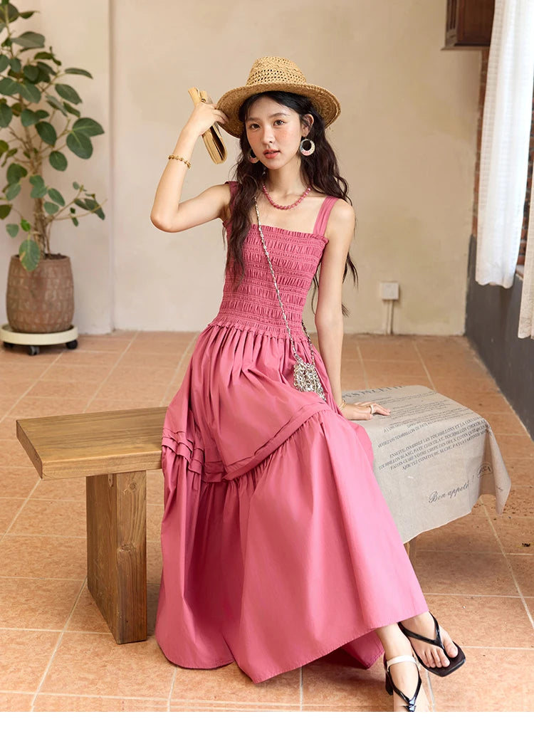 Mishow Square Collar Pocket High Waist Dress MXE36L2319