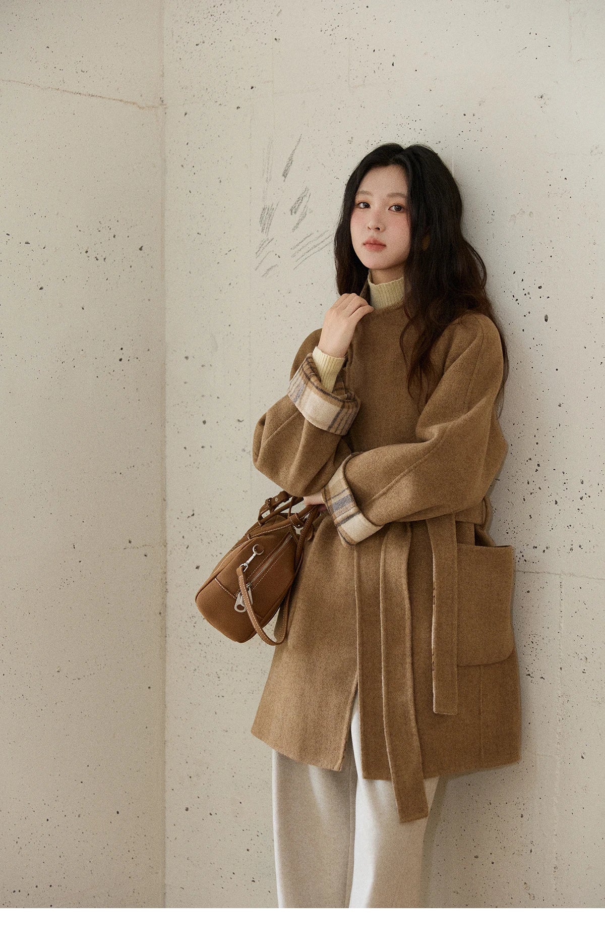 Mishow Plaid Double-Faced Wool Coat MXE89W0898
