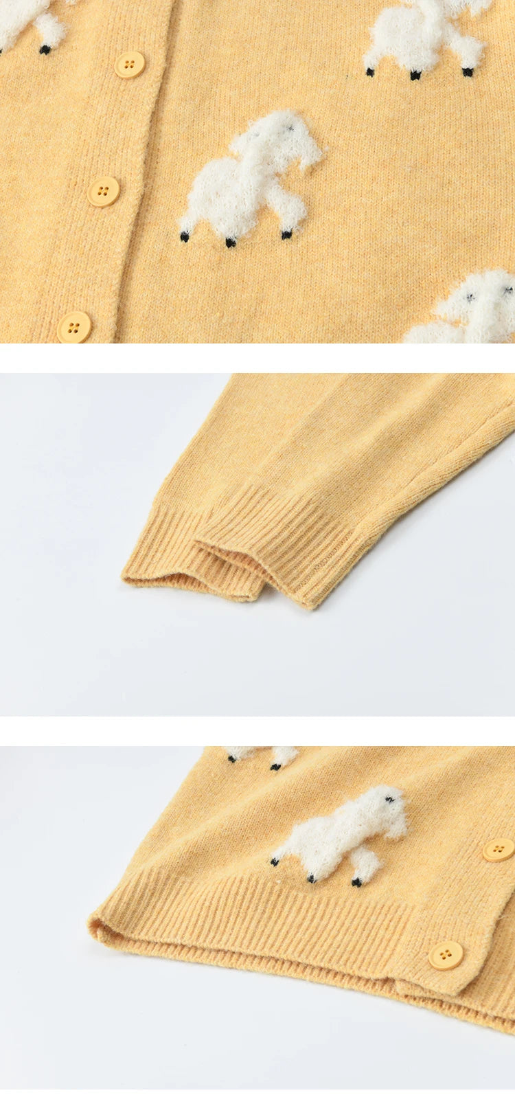 Mishow Lamb Jacquard Round Neck Cardigan MXE48Z2571