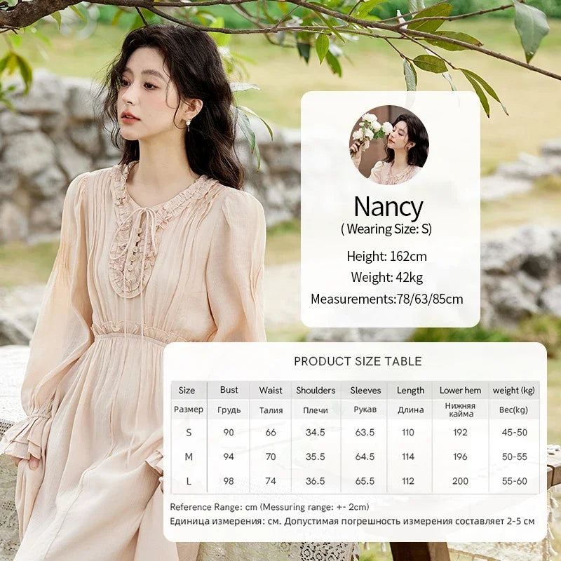Mishow Pink Fungus Edge V-Neck Lace-Up Dress MXE11L2087